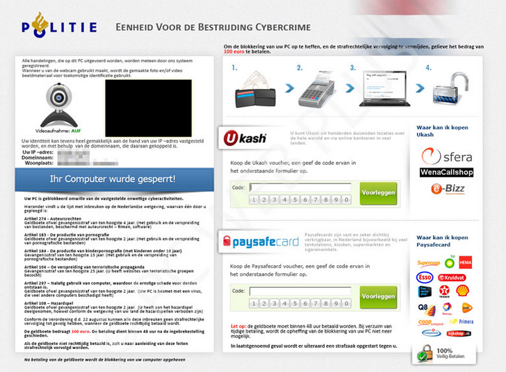 politievirus webcam afbeelding