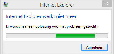 Internet Explorer werkt niet meer