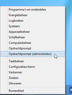 Opdrachtprompt voor administrator openen