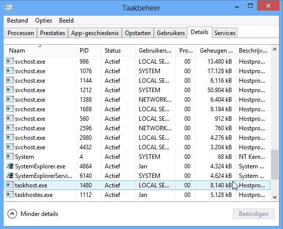 Svchost.exe proces in Windows
