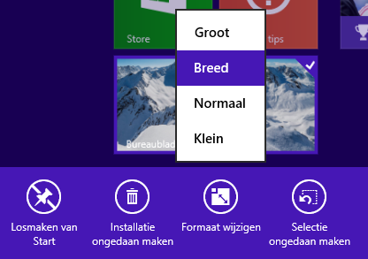 Tegels windows 8.1 aanpassen