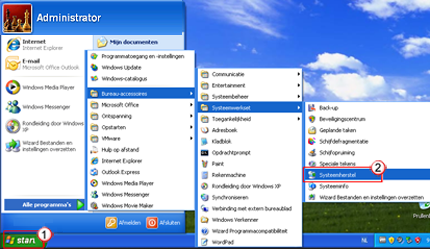 systeemherstel windows xp