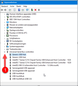 usb controllers apparaatbeheer
