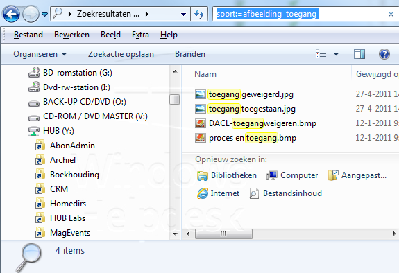 zoeken in Windows 7