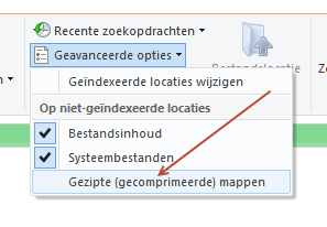 zoeken in zipbestanden windows 10