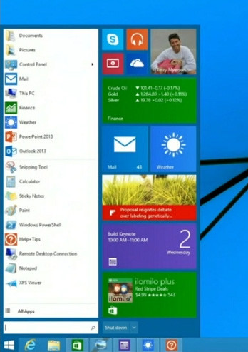 Het nieuwe Windows startmenu