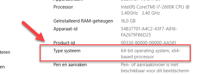 Hoeveel bits is mijn computer