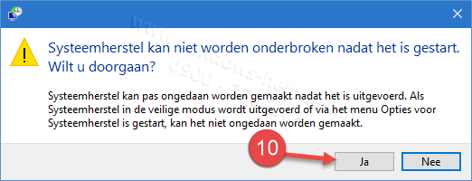 Systeemherstel niet onderbreken