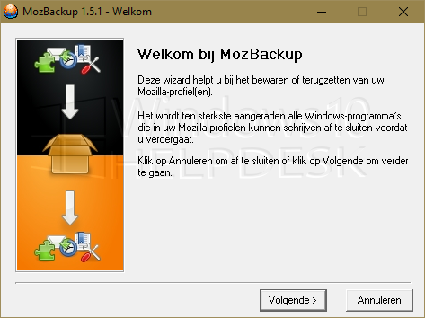 Email Thunderbird back-up MozBackup