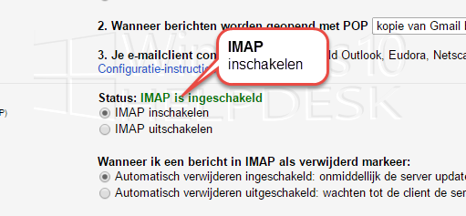 IMAP Synchronisatie via Gmail