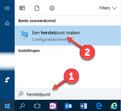 systeemherstel punt maken