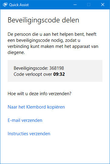 hulp op afstand Windows geven