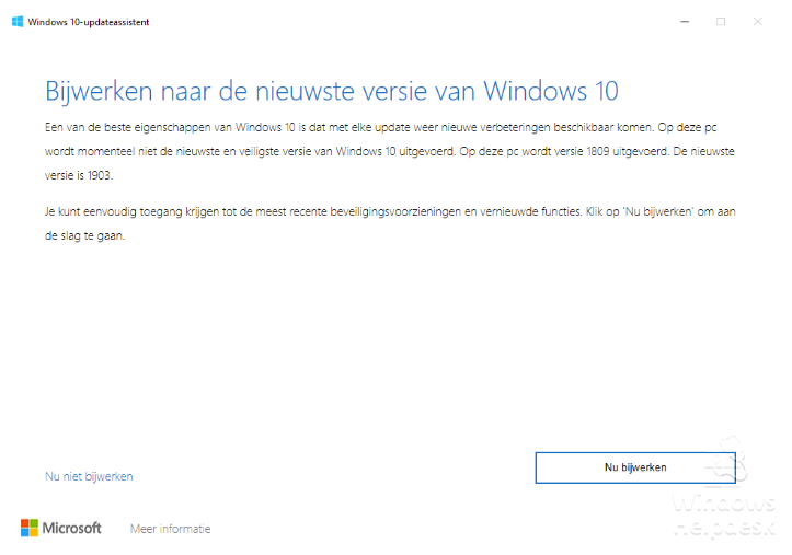 Update-assistent Windows 19033