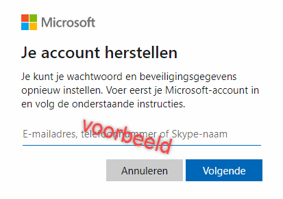 microsoft wachtwoord herstellen