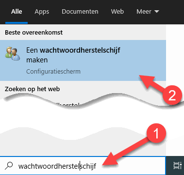 Windows wachtwoordherstelschijf maken