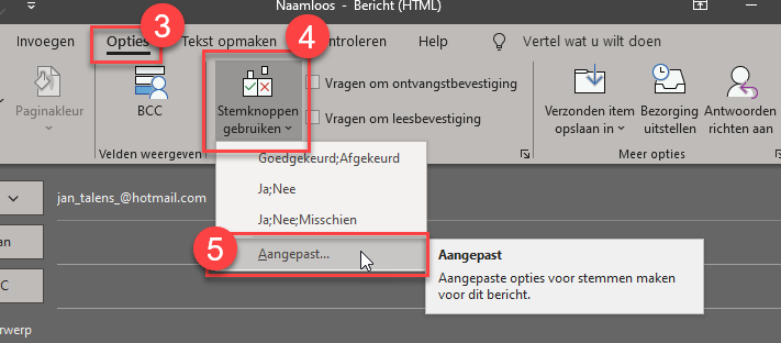 stemknoppen toevoegen sjabloon
