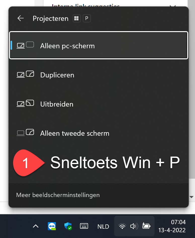 extra monitor scherm aansluiten
