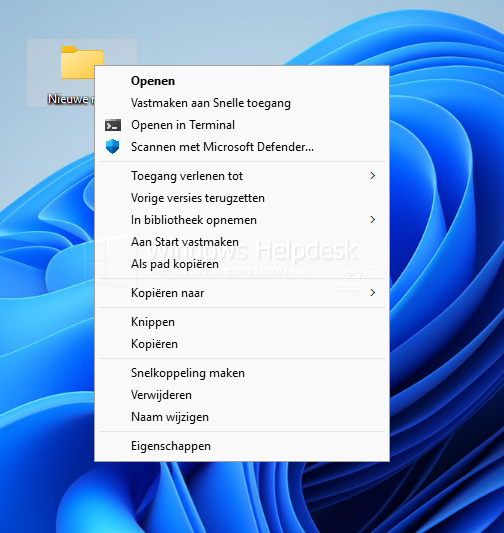 Rechtermuisknopmenu Windows 10