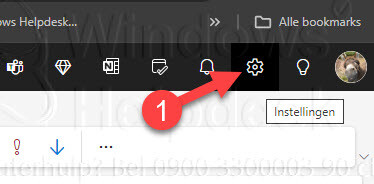 instellingen tandwiel outlook.com