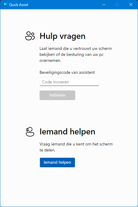 Ondersteuning, hulp vragen of Iemand helpen