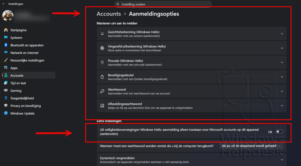Inloggen met Windows Hello