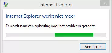 Internet Explorer werkt niet meer