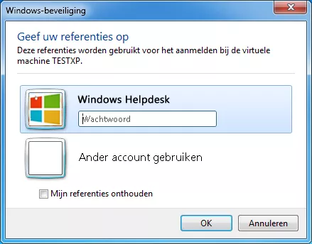 Inloggen XP modus Windows 7