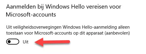 Windows Hello, Geen vinkje bij automatisch aanmelden